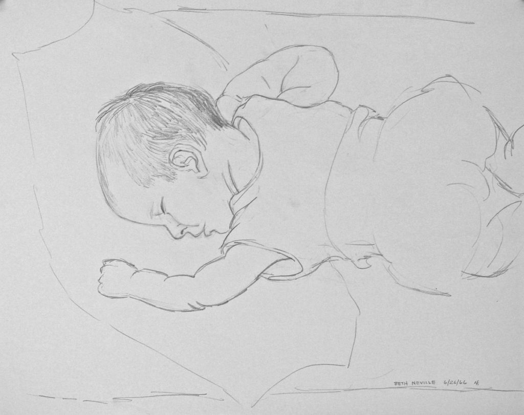 graphite drawing: Gwendolyn Sleeping