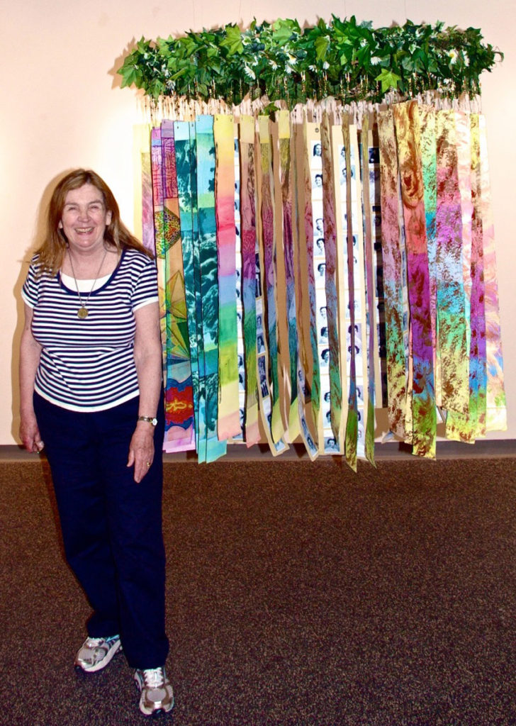 Beth and "Circle of Life," installed, Jannotta Gallery, Smith College,