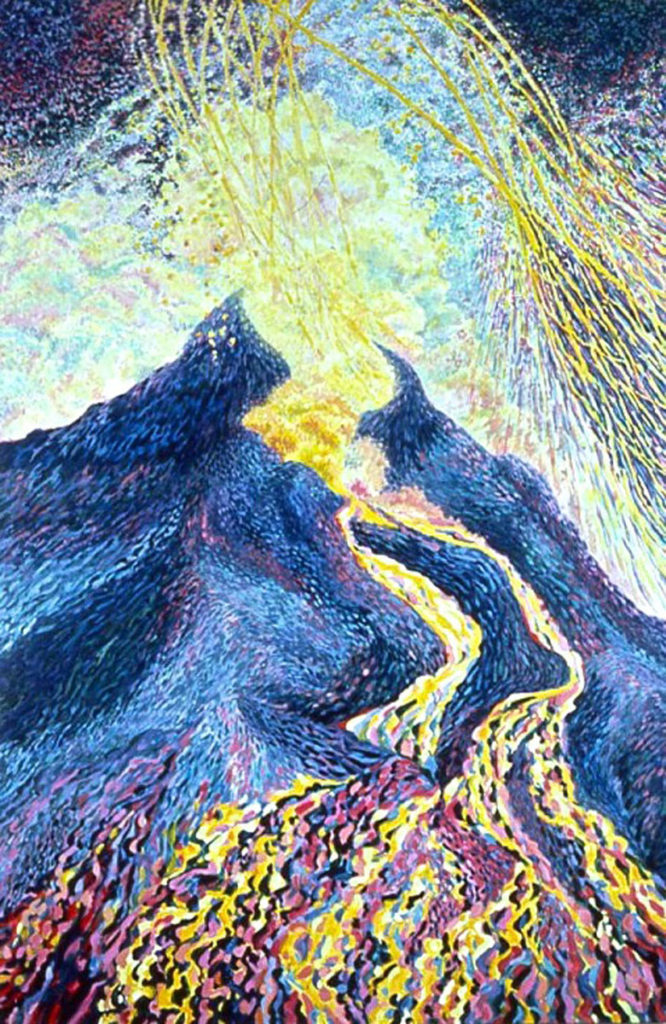 Volcanic Explosion #1, acrylic painting