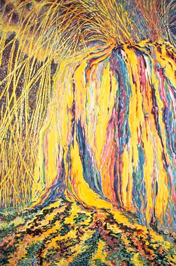 Yellow Lava Flow, acrylic painting