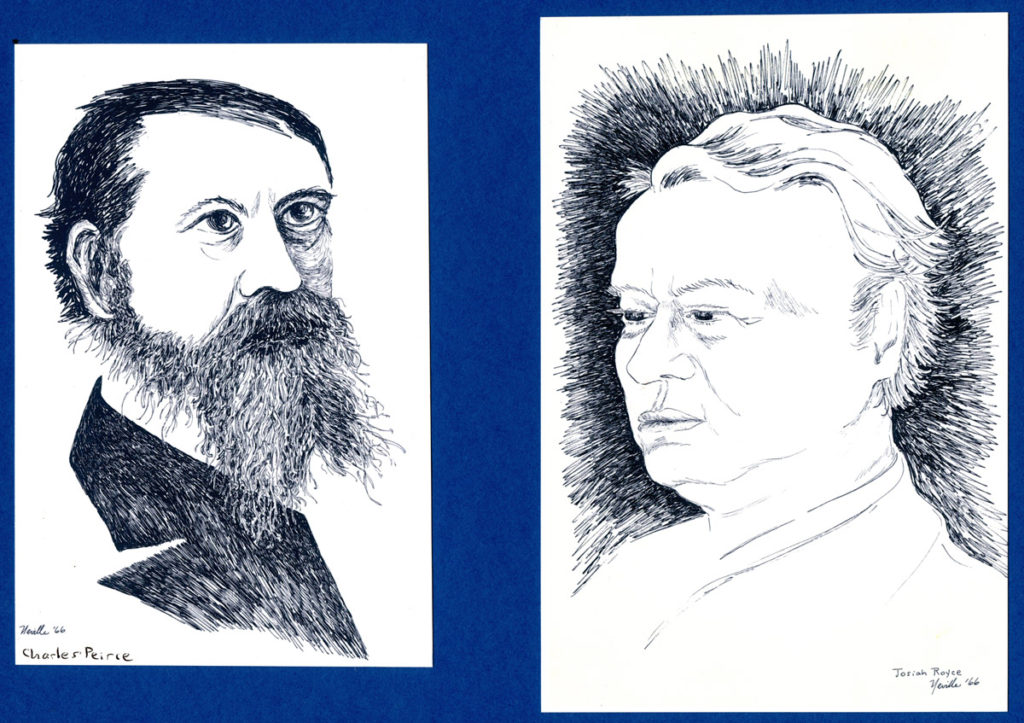 portrait illustrations of Charles Peirce and Josiah Royce