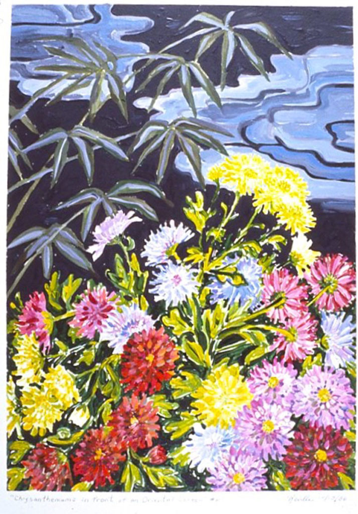 Chrysanthemums: acrylic painting