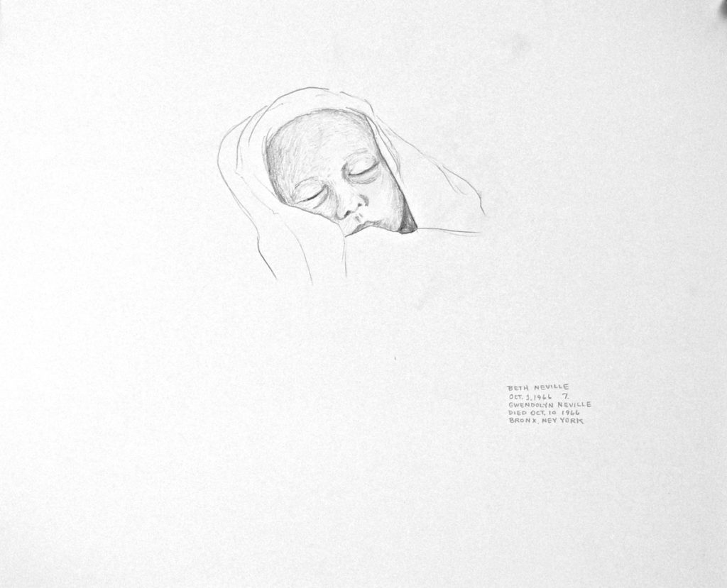 graphite drawing: Gwendolyn seven days before her death
