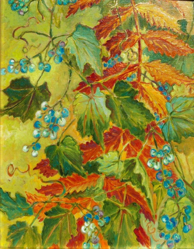 Wild Berries Turner's Pond: oil painting