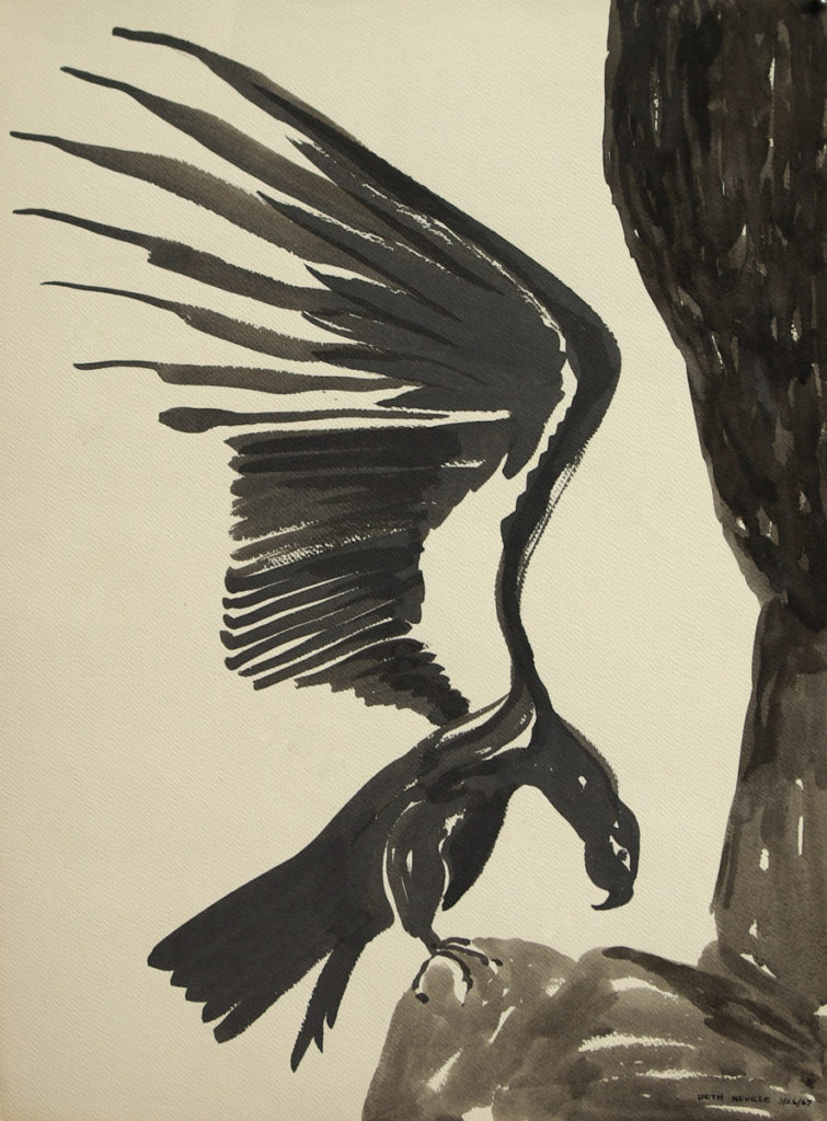 black sumi-e ink: Raven of Death Succeeds