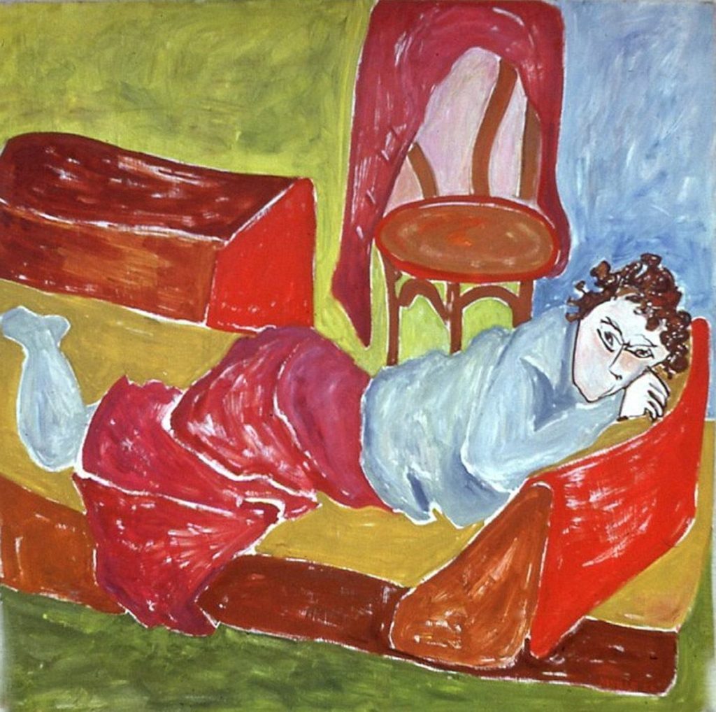 oil painting entitled 'Woman on the Couch'